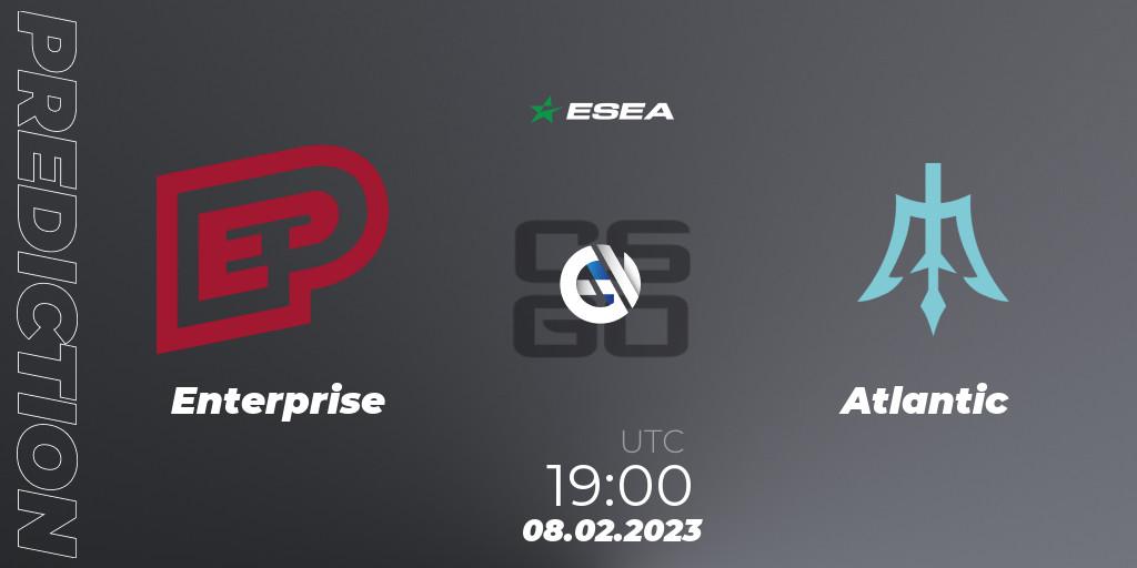 Enterprise vs Atlantic: Match Prediction. 08.02.2023 at 19:00, Counter-Strike (CS2), ESEA Season 44: Advanced Division - Europe