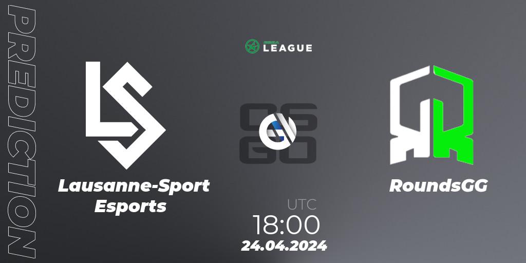 Lausanne-Sport Esports vs RoundsGG: Match Prediction. 24.04.2024 at 18:00, Counter-Strike (CS2), ESEA Season 49: Advanced Division - Europe