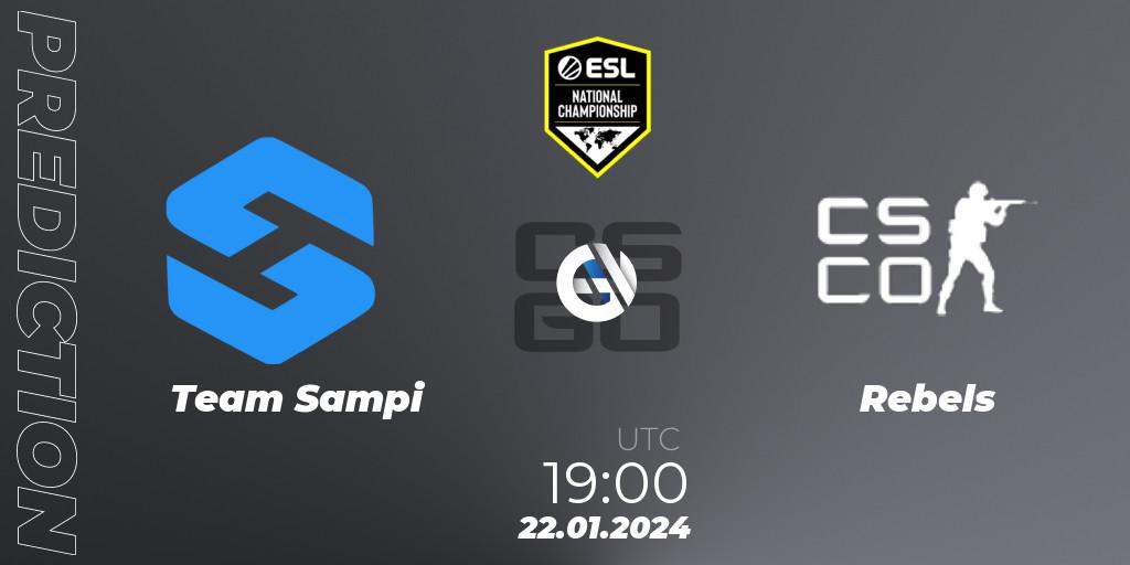 Team Sampi vs Rebels Gaming: Match Prediction. 22.01.2024 at 19:00, Counter-Strike (CS2), ESL Pro League Season 19 NC Europe Qualifier