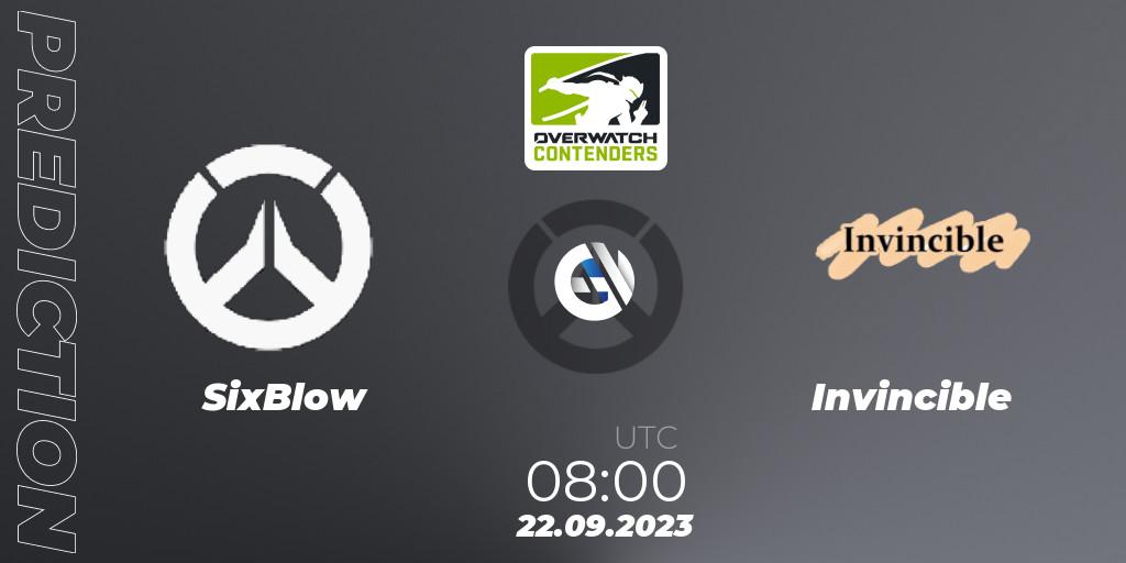 SixBlow vs Invincible: Match Prediction. 22.09.2023 at 08:00, Overwatch, Overwatch Contenders 2023 Fall Series: Asia Pacific