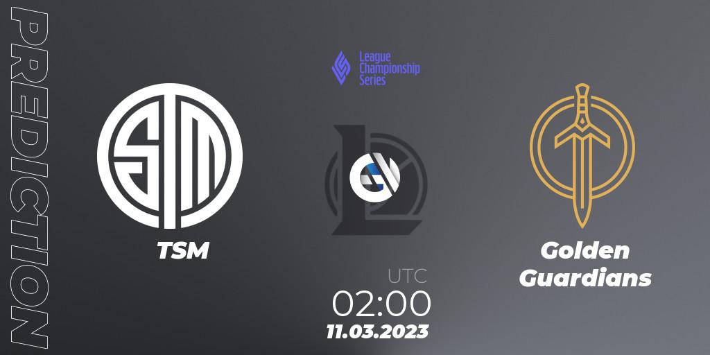 TSM vs Golden Guardians: Match Prediction. 11.03.2023 at 02:00, LoL, LCS Spring 2023 - Group Stage