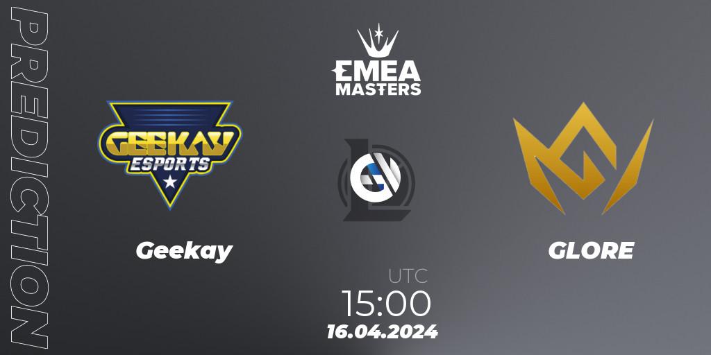 Geekay vs GLORE: Match Prediction. 16.04.2024 at 15:00, LoL, EMEA Masters Spring 2024 - Play-In
