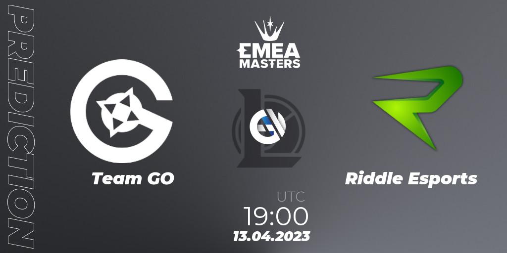 Team GO vs Riddle Esports: Match Prediction. 13.04.2023 at 19:00, LoL, EMEA Masters Spring 2023 - Group Stage