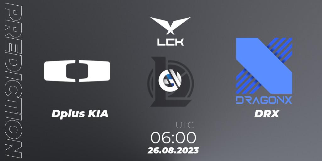 Dplus KIA vs DRX: Match Prediction. 25.08.2023 at 08:00, LoL, LCK Regional Finals 2023