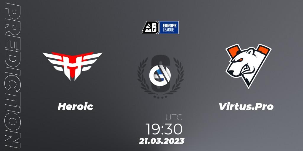 Heroic vs Virtus.Pro: Match Prediction. 21.03.23, Rainbow Six, Europe League 2023 - Stage 1