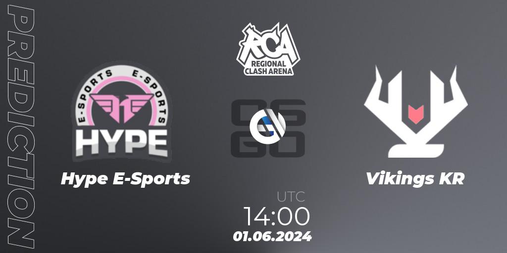 Hype E-Sports vs Vikings KR: Match Prediction. 01.06.2024 at 14:00, Counter-Strike (CS2), Regional Clash Arena South America: Closed Qualifier