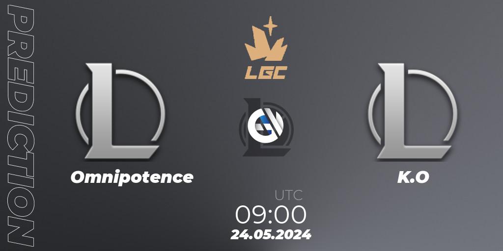 Omnipotence vs K.O: Match Prediction. 24.05.2024 at 09:00, LoL, Legend Cup 2024