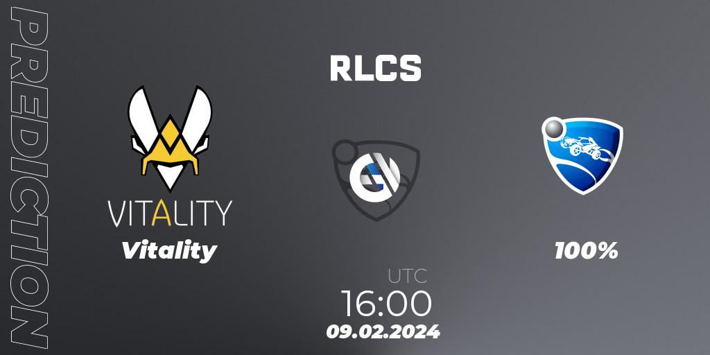 Vitality vs 100%: Match Prediction. 09.02.2024 at 16:00, Rocket League, RLCS 2024 - Major 1: Europe Open Qualifier 1