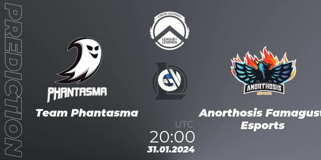 Team Phantasma vs Anorthosis Famagusta Esports: Match Prediction. 31.01.2024 at 20:00, LoL, GLL Spring 2024