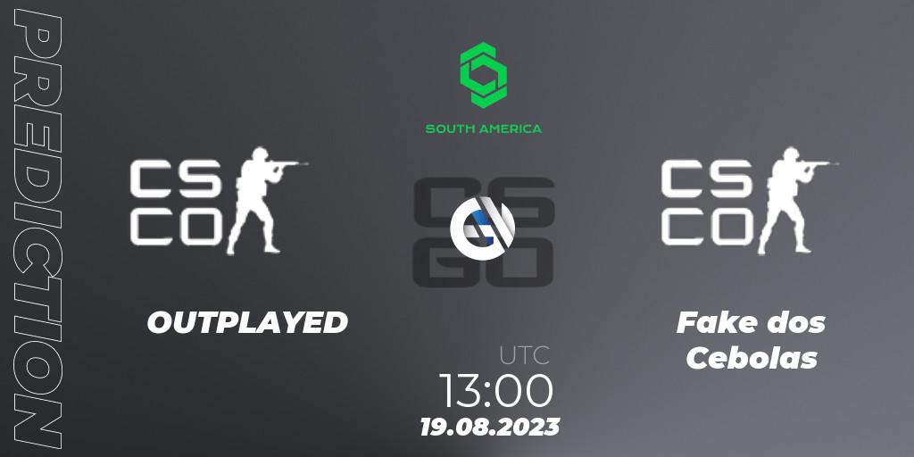 OUTPLAYED vs Fake dos Cebolas: Match Prediction. 19.08.2023 at 13:00, Counter-Strike (CS2), CCT South America Series #10: Closed Qualifier
