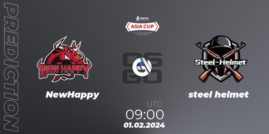 NewHappy vs steel helmet: Match Prediction. 01.02.2024 at 09:00, Counter-Strike (CS2), 5E Arena Asia Cup Spring 2024 - BLAST Premier Qualifier