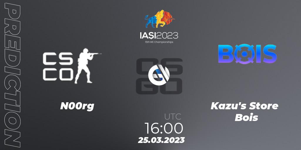 N00rg vs Kazu's Store Bois: Match Prediction. 25.03.23, CS2 (CS:GO), IESF World Esports Championship 2023: Spanish Qualifier