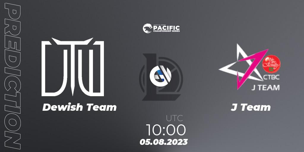 Dewish Team vs J Team: Match Prediction. 06.08.2023 at 10:00, LoL, PACIFIC Championship series Group Stage