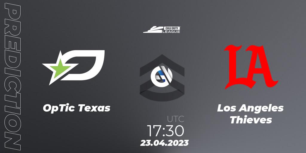 OpTic Texas vs Los Angeles Thieves: Match Prediction. 23.04.2023 at 17:30, Call of Duty, Call of Duty League 2023: Stage 4 Major