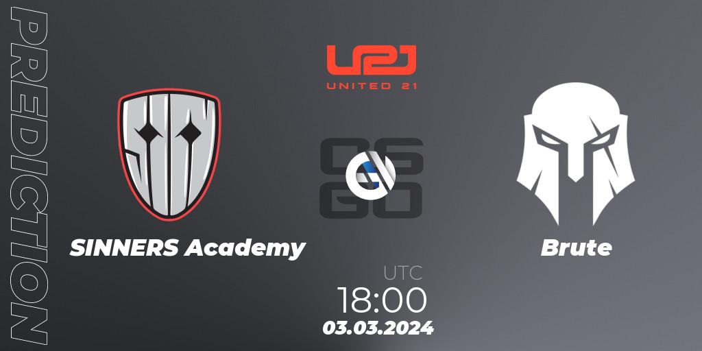 SINNERS Academy vs Brute: Match Prediction. 03.03.24, CS2 (CS:GO), United21 Season 11: Division 2
