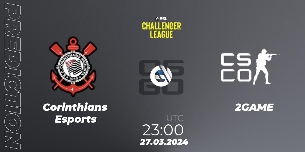 Corinthians Esports vs 2GAME: Match Prediction. 27.03.2024 at 23:00, Counter-Strike (CS2), ESL Challenger League Season 47: South America