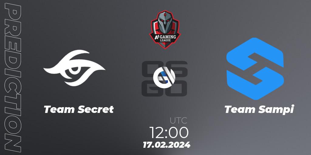 Team Secret vs Team Sampi: Match Prediction. 17.02.2024 at 12:00, Counter-Strike (CS2), A1 Gaming League Season 8