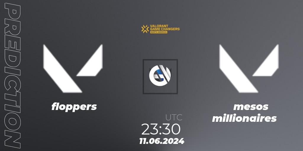 floppers vs mesos millionaires: Match Prediction. 11.06.2024 at 23:30, VALORANT, VCT 2024: Game Changers North America Series 2