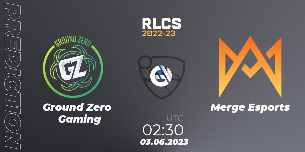 Ground Zero Gaming vs Merge Esports: Match Prediction. 03.06.2023 at 02:30, Rocket League, RLCS 2022-23 - Spring: Oceania Regional 3 - Spring Invitational