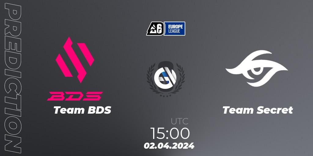 Team BDS vs Team Secret: Match Prediction. 02.04.24, Rainbow Six, Europe League 2024 - Stage 1
