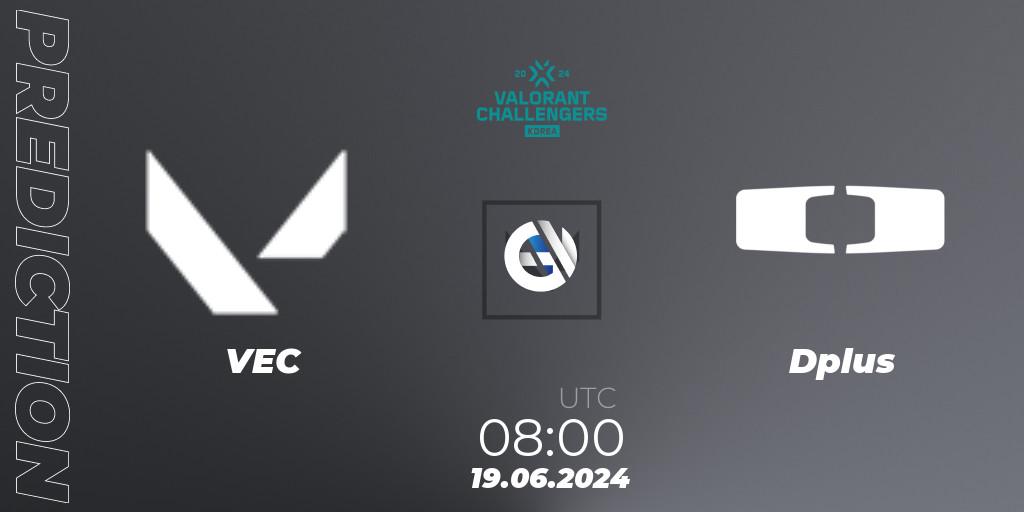 VEC vs Dplus: Match Prediction. 19.06.2024 at 06:00, VALORANT, VALORANT Challengers 2024 Korea: Split 2