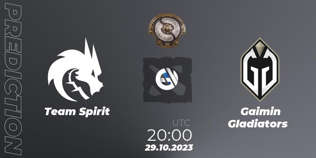 Team Spirit vs Gaimin Gladiators: Match Prediction. 29.10.2023 at 20:48, Dota 2, The International 2023