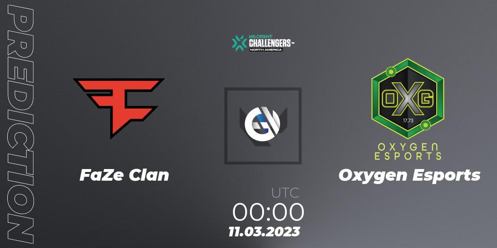 FaZe Clan vs Oxygen Esports: Match Prediction. 11.03.2023 at 00:45, VALORANT, VALORANT Challengers 2023: North America Split 1