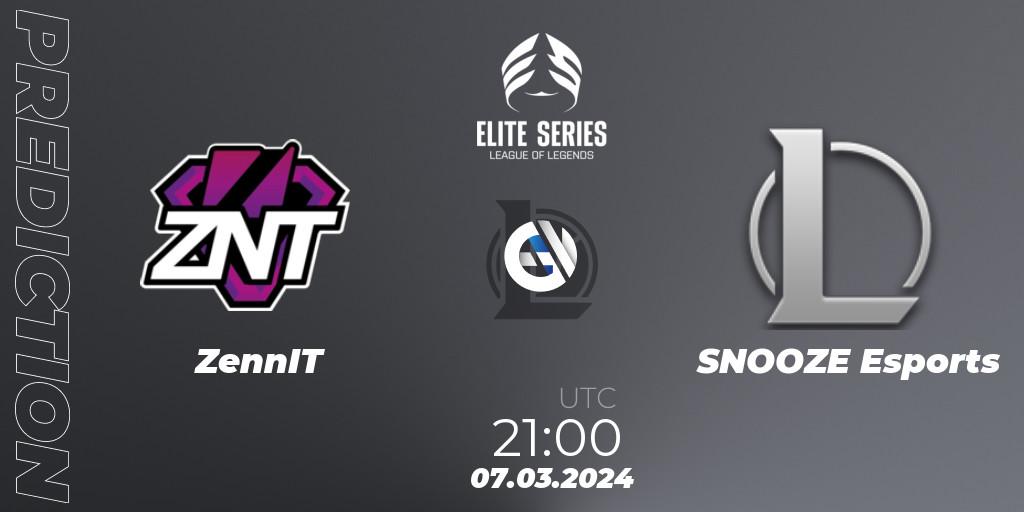 ZennIT vs SNOOZE Esports: Match Prediction. 07.03.2024 at 21:00, LoL, Elite Series Spring 2024