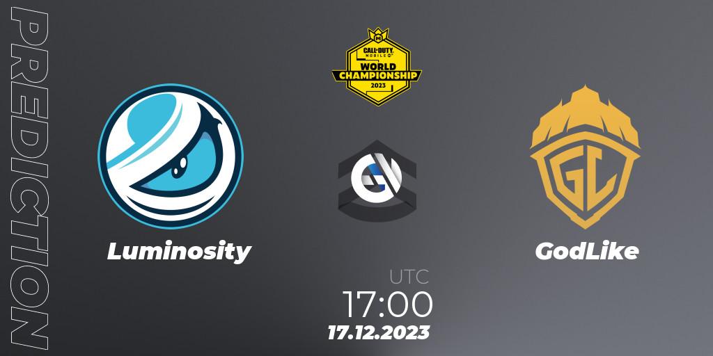 Luminosity vs GodLike: Match Prediction. 17.12.2023 at 16:00, Call of Duty, CODM World Championship 2023