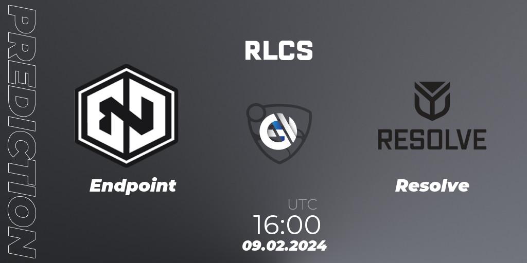 Endpoint vs Resolve: Match Prediction. 09.02.2024 at 16:00, Rocket League, RLCS 2024 - Major 1: Europe Open Qualifier 1