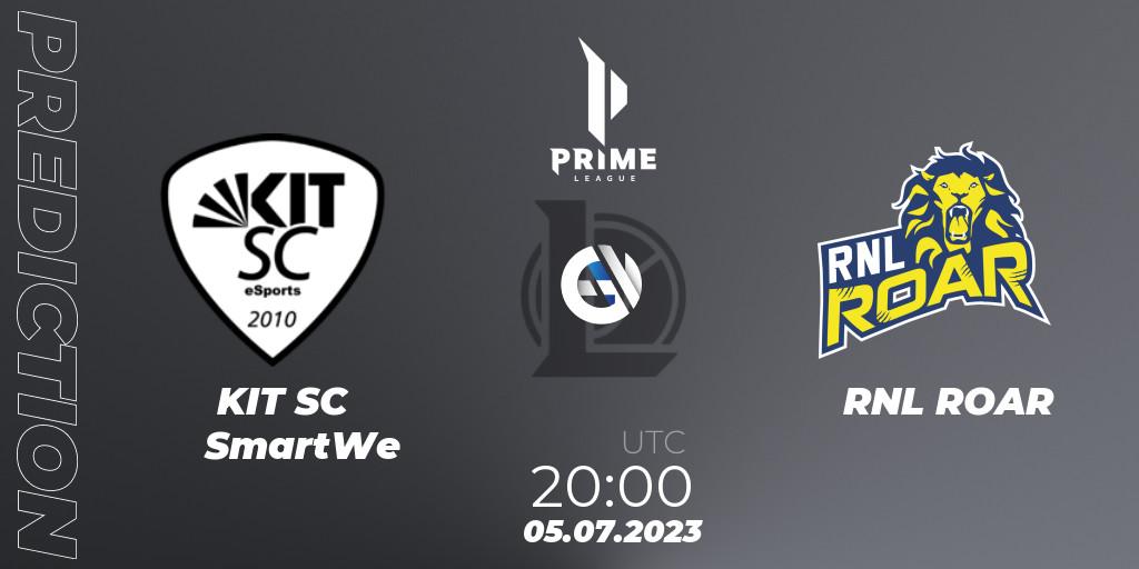 KIT SC SmartWe vs RNL ROAR: Match Prediction. 05.07.2023 at 20:00, LoL, Prime League 2nd Division Summer 2023