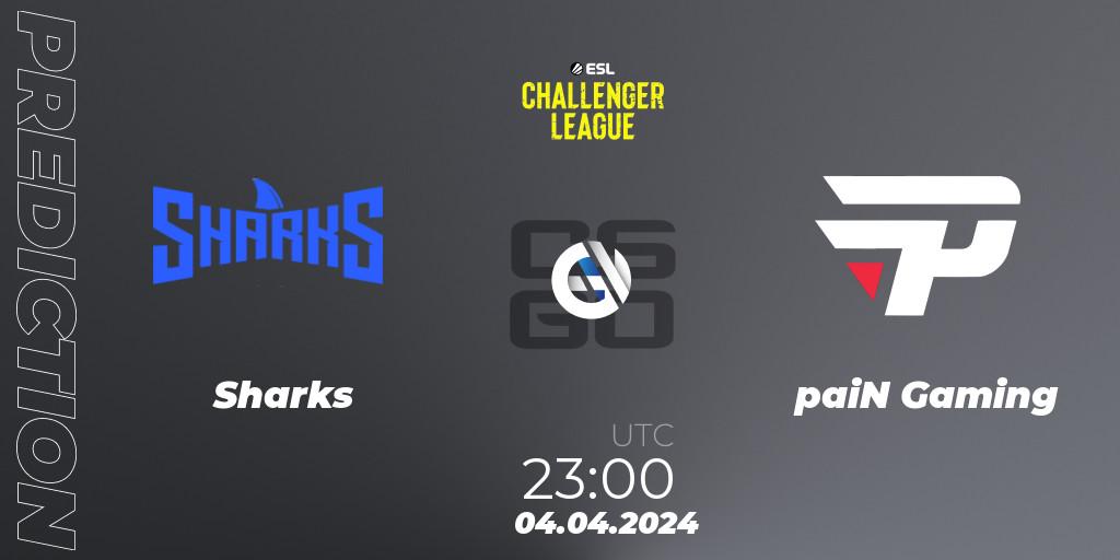 Sharks vs paiN Gaming: Match Prediction. 04.04.2024 at 23:15, Counter-Strike (CS2), ESL Challenger League Season 47: South America