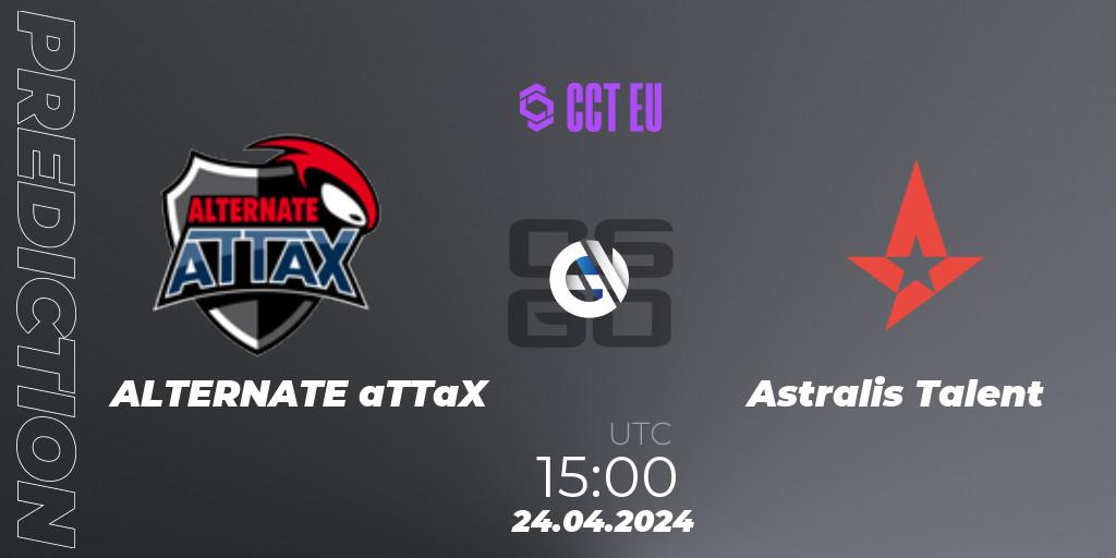 ALTERNATE aTTaX vs Astralis Talent: Match Prediction. 24.04.2024 at 15:00, Counter-Strike (CS2), CCT Season 2 Europe Series 2 Closed Qualifier