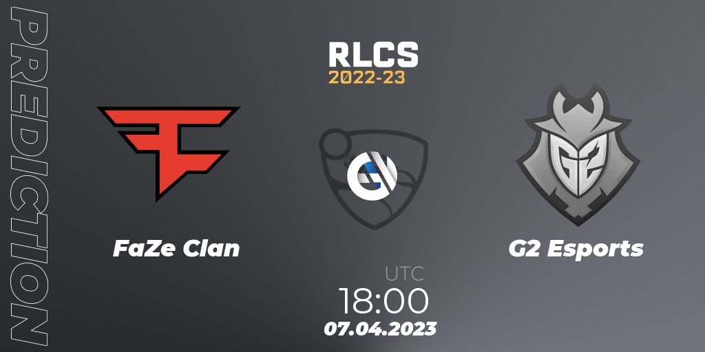 FaZe Clan vs G2 Esports: Match Prediction. 08.04.2023 at 00:55, Rocket League, RLCS 2022-23 - Winter Split Major