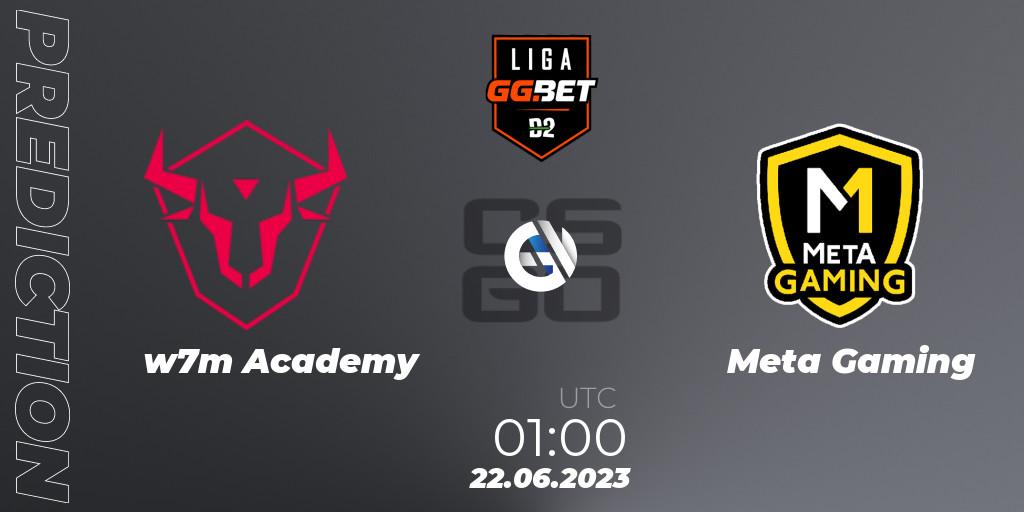 w7m Academy vs Meta Gaming Brasil: Match Prediction. 22.06.2023 at 01:00, Counter-Strike (CS2), Dust2 Brasil Liga Season 1
