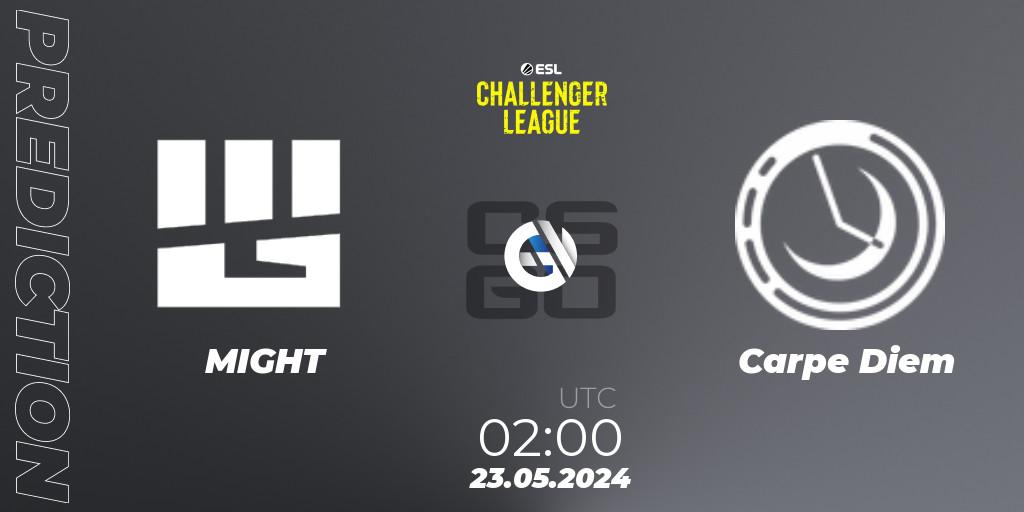MIGHT vs Carpe Diem: Match Prediction. 23.05.2024 at 01:50, Counter-Strike (CS2), ESL Challenger League Season 47: North America