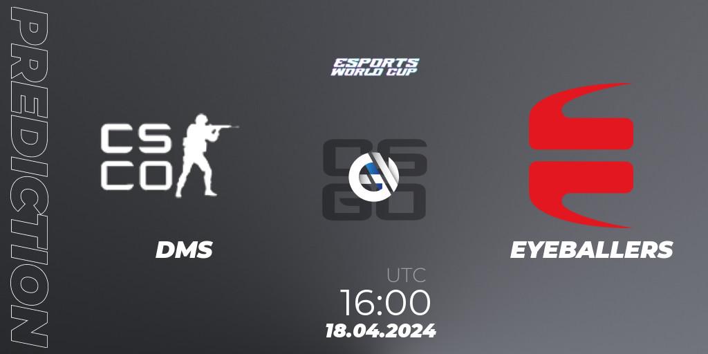 DMS vs EYEBALLERS: Match Prediction. 18.04.2024 at 16:00, Counter-Strike (CS2), Esports World Cup 2024: European Open Qualifier