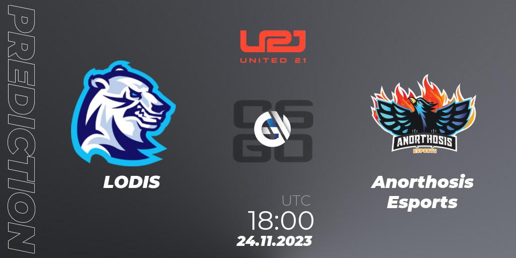 LODIS vs Anorthosis Esports: Match Prediction. 24.11.23, CS2 (CS:GO), United21 Season 8: Division 2