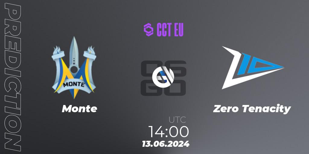 Monte vs Zero Tenacity: Match Prediction. 13.06.2024 at 14:00, Counter-Strike (CS2), CCT Season 2 Europe Series 5