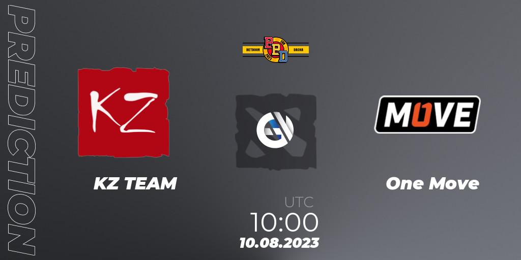 KZ TEAM vs One Move: Match Prediction. 10.08.2023 at 10:06, Dota 2, BetBoom Dacha - Online Stage