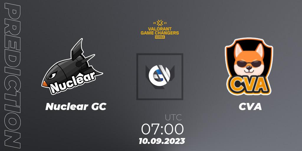 Nuclear GC vs CVA: Match Prediction. 10.09.2023 at 07:00, VALORANT, VCT 2023: Game Changers Korea Stage 2