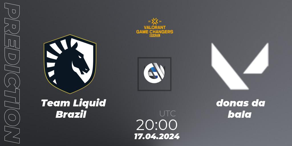 Team Liquid Brazil vs donas da bala: Match Prediction. 17.04.2024 at 20:00, VALORANT, VCT 2024: Game Changers Brazil Series 1