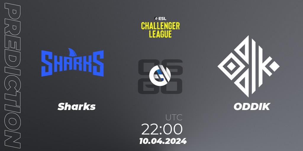 Sharks vs ODDIK: Match Prediction. 10.04.2024 at 23:00, Counter-Strike (CS2), ESL Challenger League Season 47: South America