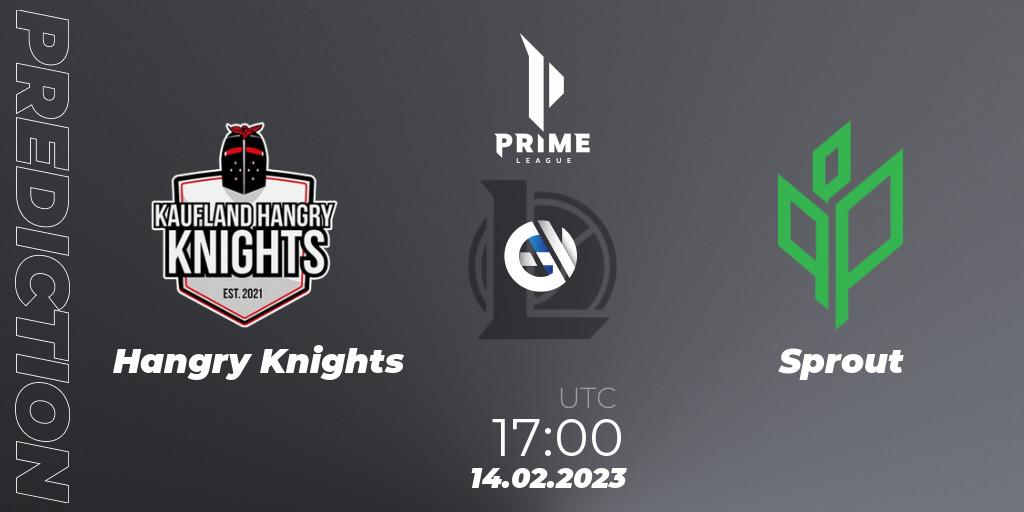 Hangry Knights vs Sprout: Match Prediction. 14.02.2023 at 17:00, LoL, Prime League 2nd Division Spring 2023 - Group Stage