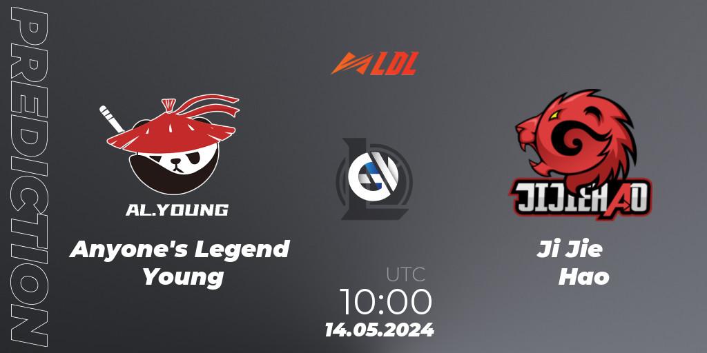 Anyone's Legend Young vs Ji Jie Hao: Match Prediction. 14.05.2024 at 10:00, LoL, LDL 2024 - Stage 2