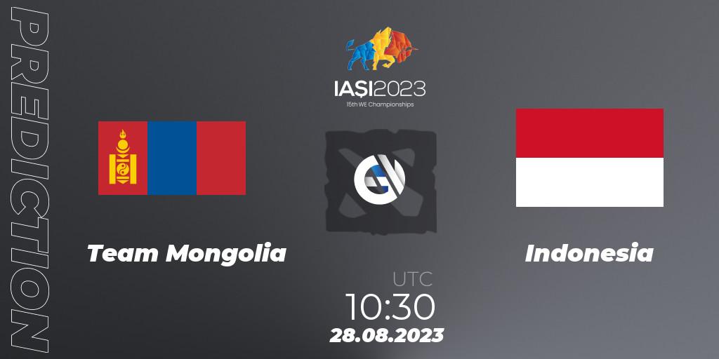 Team Mongolia vs Indonesia: Match Prediction. 28.08.2023 at 13:09, Dota 2, IESF World Championship 2023