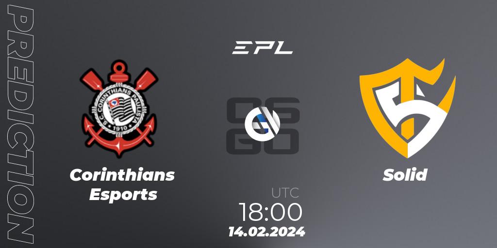 Corinthians Esports vs Solid: Match Prediction. 14.02.2024 at 18:00, Counter-Strike (CS2), EPL World Series Americas Season 6