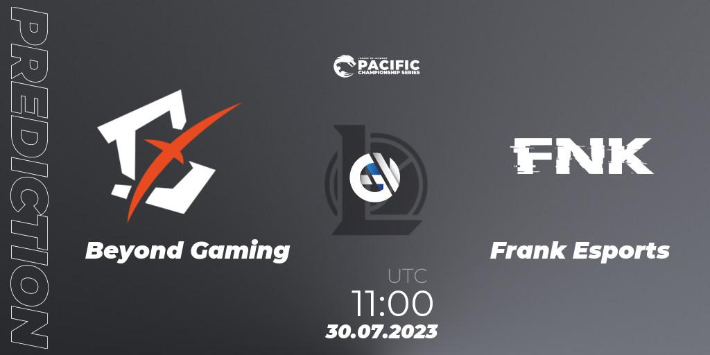 Beyond Gaming vs Frank Esports: Match Prediction. 30.07.2023 at 11:00, LoL, PACIFIC Championship series Group Stage