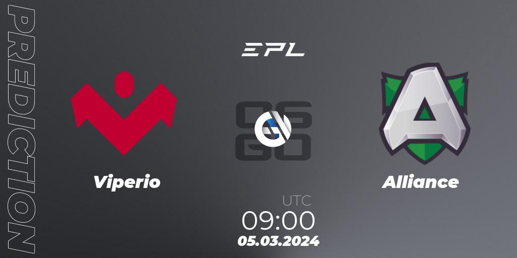 Viperio vs Alliance: Match Prediction. 05.03.2024 at 09:00, Counter-Strike (CS2), European Pro League Season 14