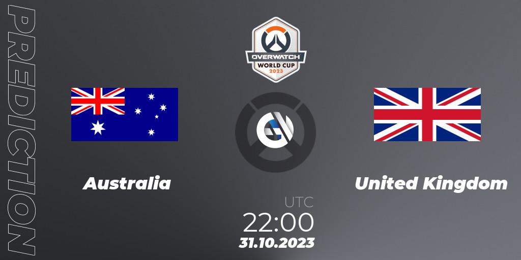Australia vs United Kingdom: Match Prediction. 31.10.23, Overwatch, Overwatch World Cup 2023